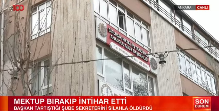 Ankara'da Sendika Binasında Silahlı Saldırı: Şube Başkanı, sekreteri vurup, intihar etti! - Resim : 1