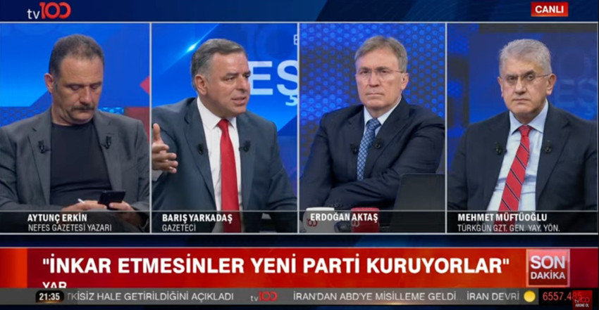 Barış Yarkadaş'tan tv100 yayınında bomba iddia: "&Ouml;zel ve ekibi yeni parti i&ccedil;in &ccedil;alışmalara başladı" - Resim : 1