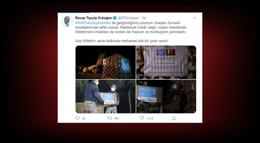Türkiye'den Somali'ye solunum cihazı
