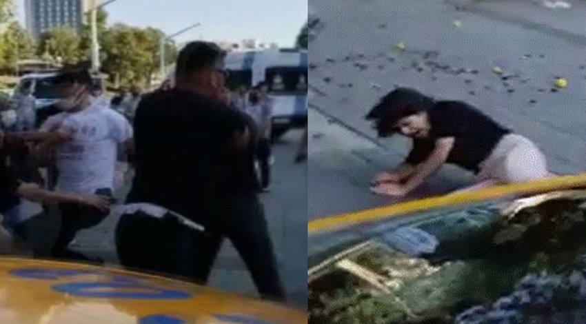 Taksim'de seyyar satıcı kadına tekme atan zabıta görevden alındı