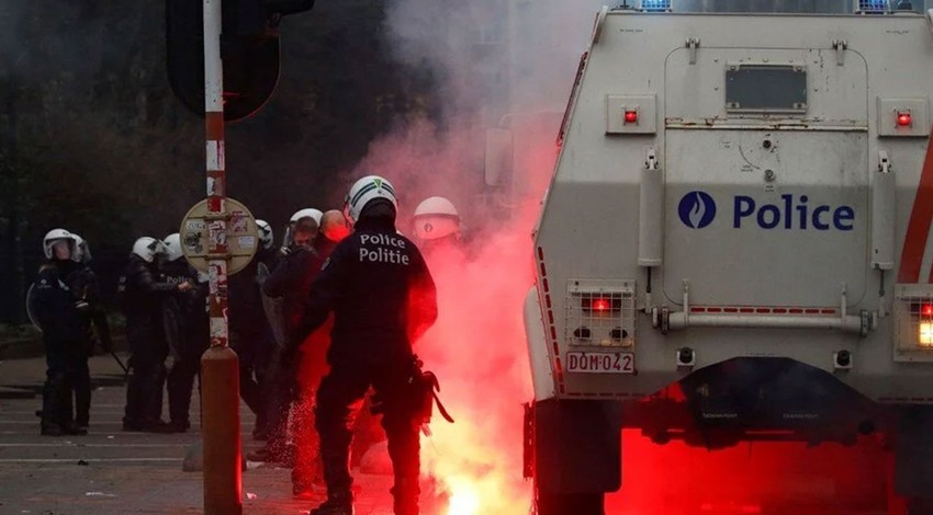 Belçika'da olaylı gösteri: 15 yaralı, 70 gözaltı