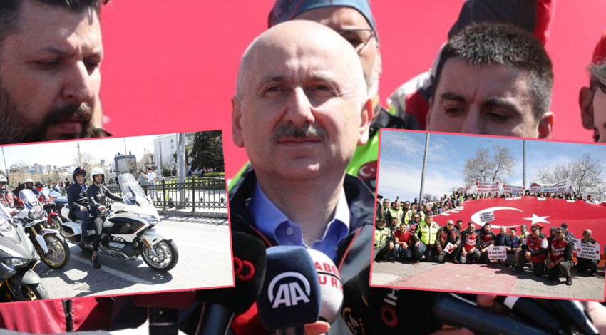 Bakan Karaismailoğlu'ndan 'Motorcu dostu bariyere' tam destek! Eyleme katıldı