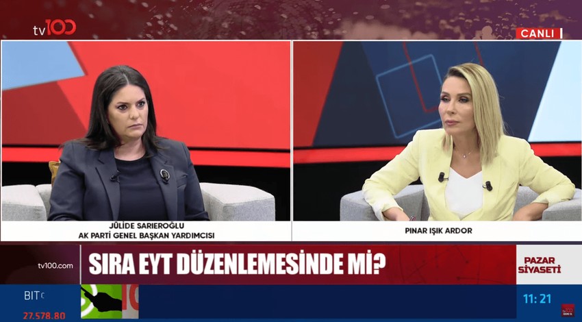 Asgari ücrete zam yapılacak mı? AK Parti Genel Başkan Yardımcısı Jülide Sarıeroğlu tv100 canlı yayınında açıkladı!