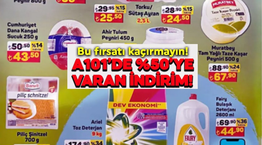 A101 25 Haziran kataloğunda %50'ye varan dev indirim! Fairy bulaşık makinesi kapsülü, Sleepy günlük ped, yoğurt, peynir