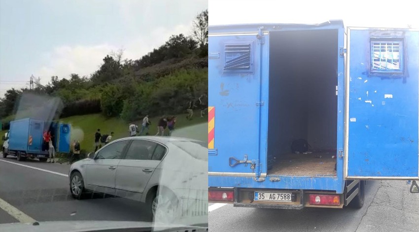 TEM'de kamyonet bozuldu; sığınmacılar koşarak kaçtı
