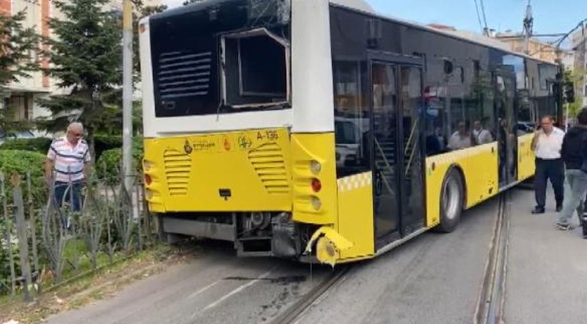 Güngören'de tramvay yolunda kaza; seferler aksadı