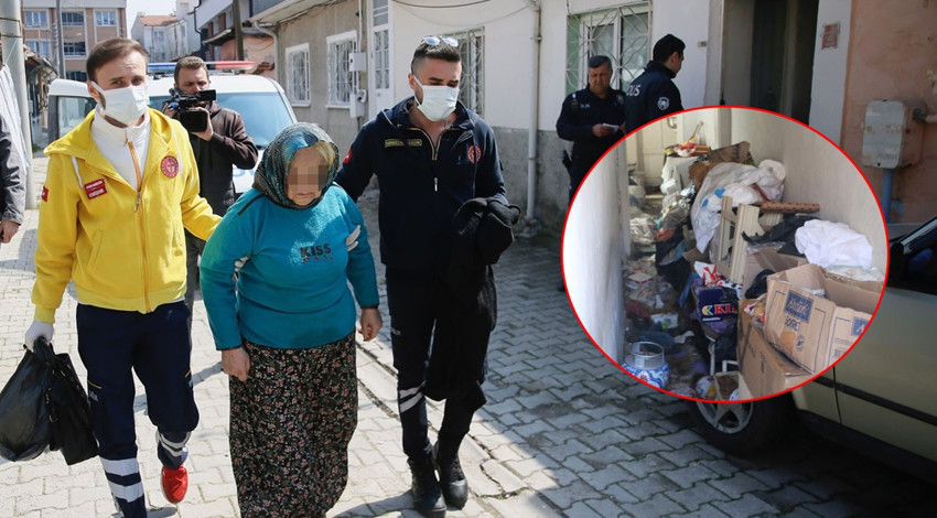 Kayıp yaşlı kadın çöp evde bulundu