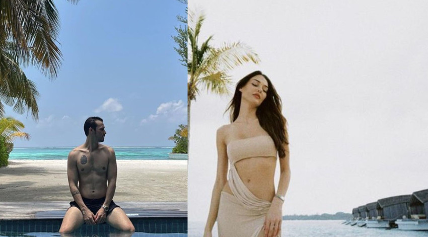 Taze aşıklar Dilan Çiçek Deniz ile Mert Yazıcıoğlu Maldivler tatilinden fotoğraflar paylaştı
