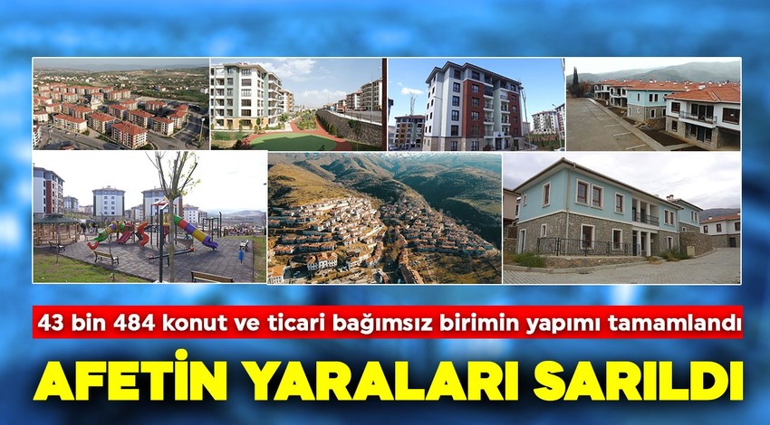 Afetin yaraları sarıldı! 43 bin 484 konut ve ticari bağımsız birimin yapımı tamamlandı