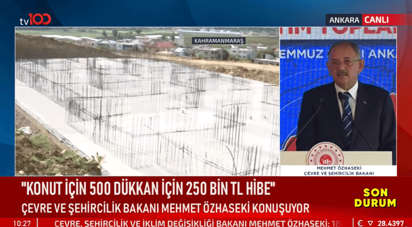 Depremzedelere yeni destek paketi! Yerinde Dönüşüm'ün detayları belli oldu! Bakan Özhaseki: Konuta 500 bin, iş yerine 250 bin TL hibe verilecek!