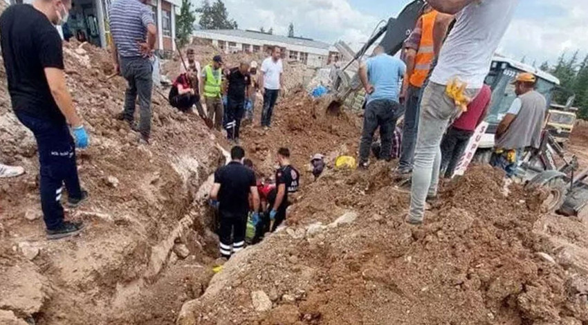 Tokat’ta okul inşaatında göçük: 1 işçi yaralandı