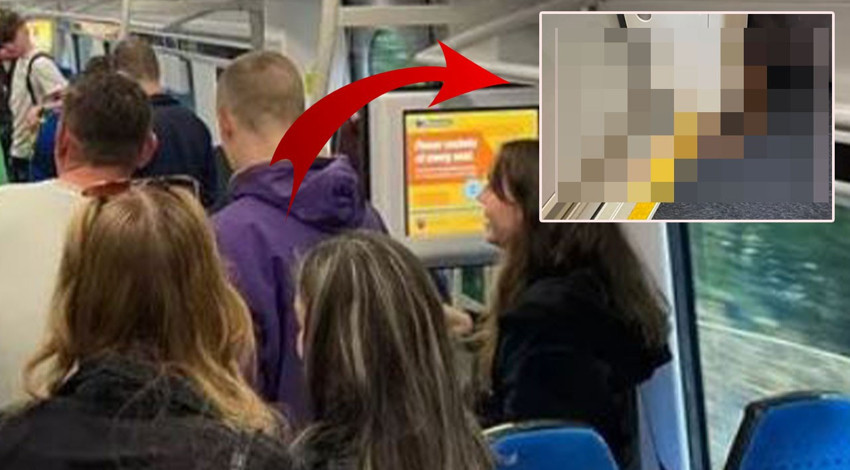 Tren raylarda ilerlerken bir anda orta yerde turuncu rengiyle ortaya çıktı... Yolcular fellik fellik tuvalete kaçtı