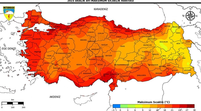 Son 53 yılın en sıcak aralık ayı geçen ay oldu