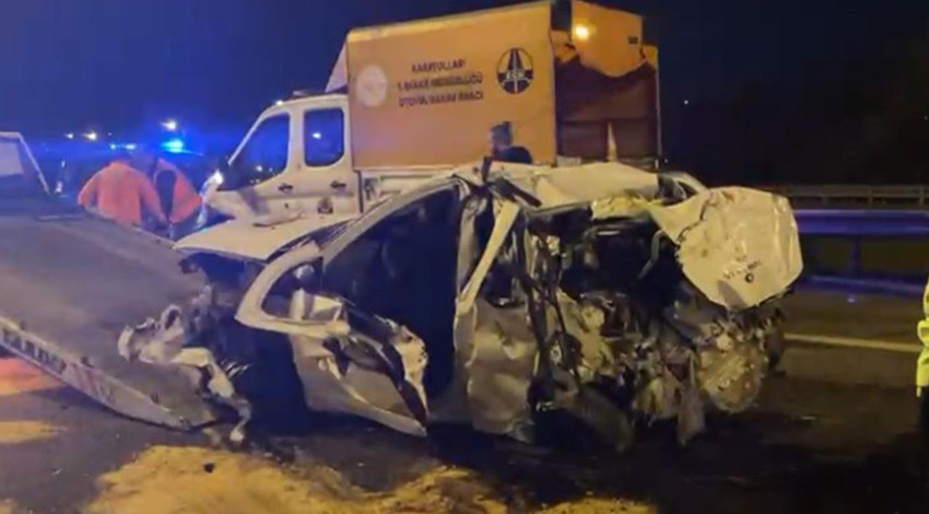 Çatalca'da korkutan kaza! Hafriyat kamyonu ile otomobil çarpıştı: Çok sayıda yaralı var