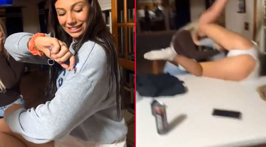 Genç kız yapmaması gereken bir şey yapınca tepetaklak oldu! Bir daha asla yapmaz