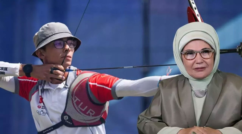 Emine Erdoğan'dan Mete Gazoz'a tebrik