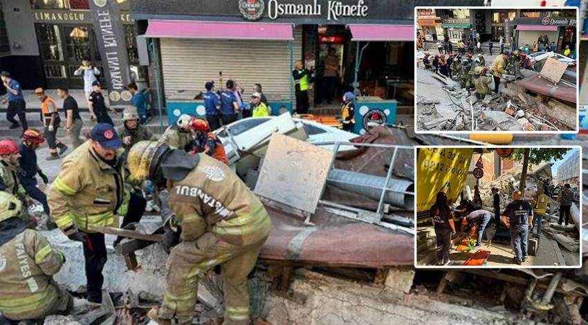 İstanbul'da bina çöktü! Enkazdan 8 kişi yaralı olarak çıkarıldı, 1 kişi hayatını kaybetti
