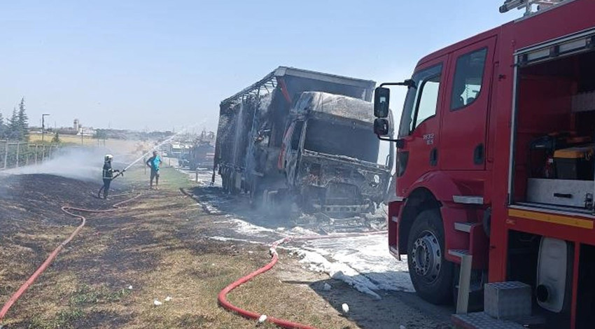 Alevler Kırklareli'nde D-100 karayolundan yükseldi: Aniden ortalığı sardı