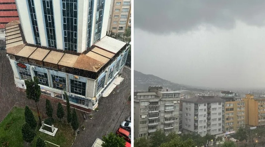 Sağanak ve dolu yağışı! Sürücüler zor anlar yaşadı