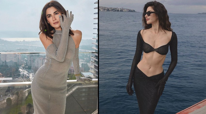 Nesrin Cavadzade'nin parti tarzı dikkat çekti! Başına eşarp takıp dans etti