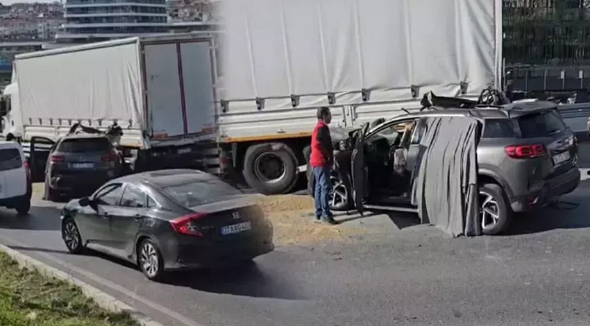 İstanbul'da feci kaza! Otomobil TIR'ın altına girdi: 1 ölü