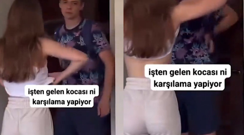 Kadının işten gelen kocasına yaptığı karşılama akılları durdurdu! Tişörtünü kaldırıp göğsünü gösterdi