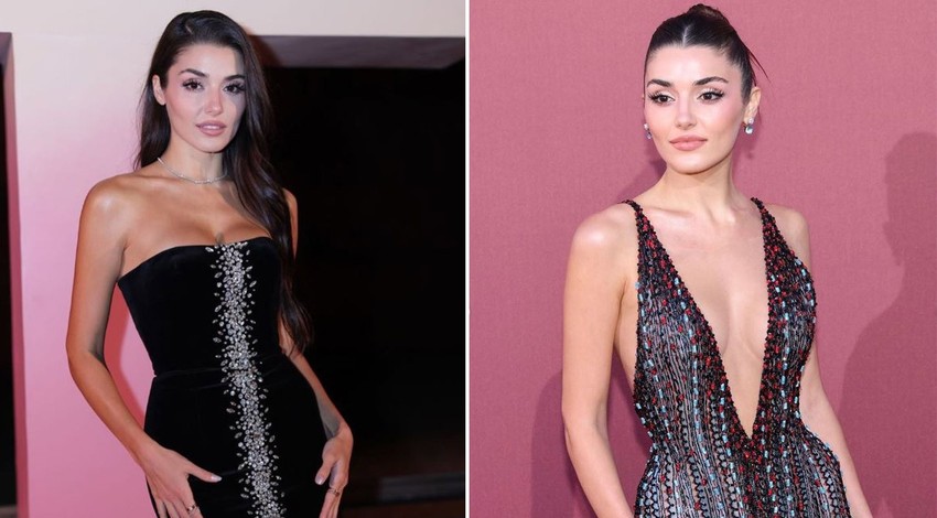 Güzel oyuncu Hande Erçel'den cesur poz! Ceketinin içine hiçbir şey giymedi, o hali nefes kesti