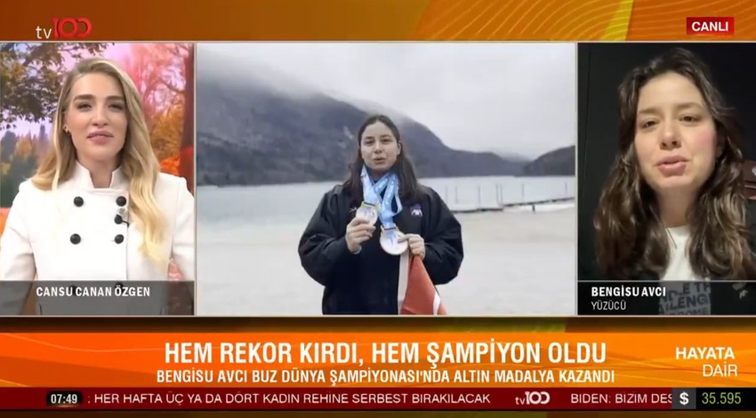 Hem rekor kırdı hem şampiyon oldu! Milli yüzücü Bengisu Avcı tv100'e konuştu!