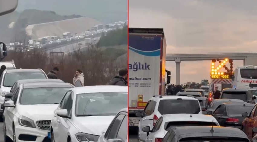 Bursa-İzmir otobanında tanker devrildi! Trafik felç oldu