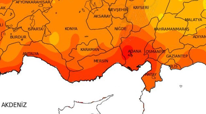 Hatay, Adana, Mersin, Antalya, Isparta, Burdur ve Kahramanmaraş üzerinden çarşamba gecesi giriş yapacak