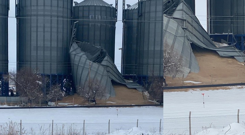 Kayseri'de buğday dolu silo çöktü: Tonlarca buğday yerlere saçıldı