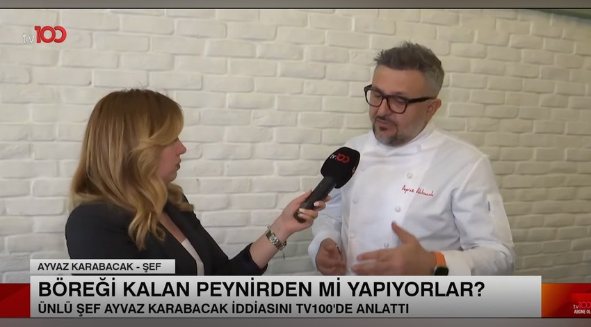 Ünlü şef Ayvaz Karabacak'tan vahim iddia! tv100'e konuştu: "Tabakta kalan peynirlerle börek yapılıyor"