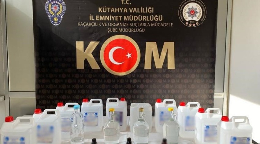 Kütahya'da sahte alkol operasyonu!