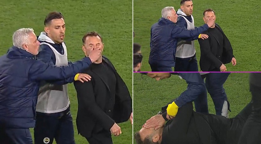 Dünya konuştu, sosyal medyada gündem oldu! Mourinho’nun Okan Buruk’un burnunu sıkması ses getirdi! “Çılgın bir an, kontrolünü kaybetti”