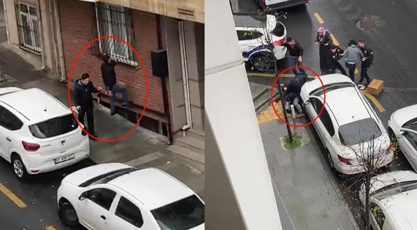 'Sigara izmariti atma' kavgasında ortalık karıştı! Komşuya kaldırım taşıyla saldırdılar: O Anlar kamerada