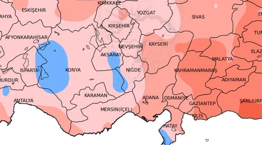 İç Anadolu’da Eskişehir’in doğusu, Konya’nın kuzeyi, Kırşehir, Kırıkkale, Ankara, Çankırı ve Yozgat çevresi tek tek uyarıldı