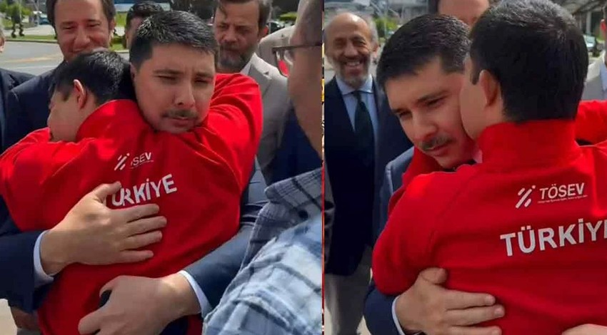 Cumhurbaşkanlığı Özel Kalem Müdürü Büyükelçi Hasan Doğan’a büyük ilgi! Bu kare fuara damga vurdu… Sarılarak öptü