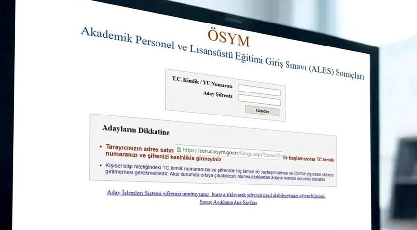 ALES sonuçları açıklandı! İşte sonuç görüntüleme ekranı!