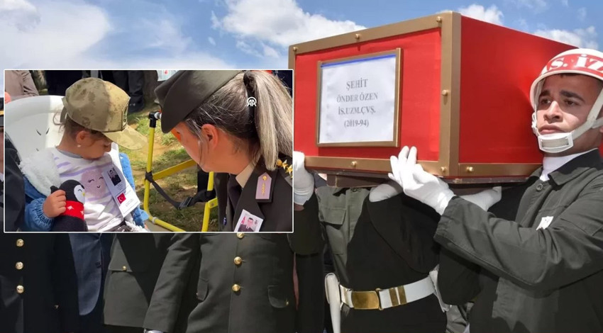 Irak'ın kuzeyinde mayın patlaması sonucu şehit olmuştu: Uzman Çavuş Önder Özen'e veda! Şehidin kızı minik Alya'nın sözleri yürek burktu: Toplu iğne babama batıyor