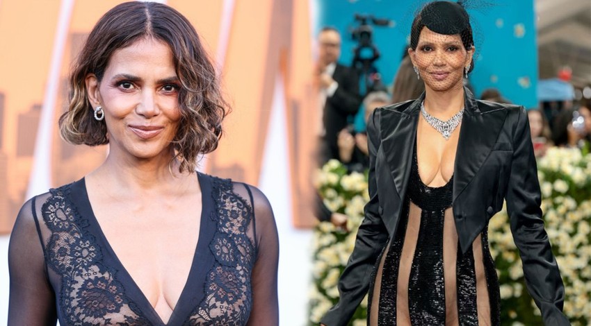 Oscar ödüllü oyuncu Halley Berry'nin iç çamaşırsız tarzı olay yarattı! Cesur kıyafeti Met Gala'ya damga vurdu