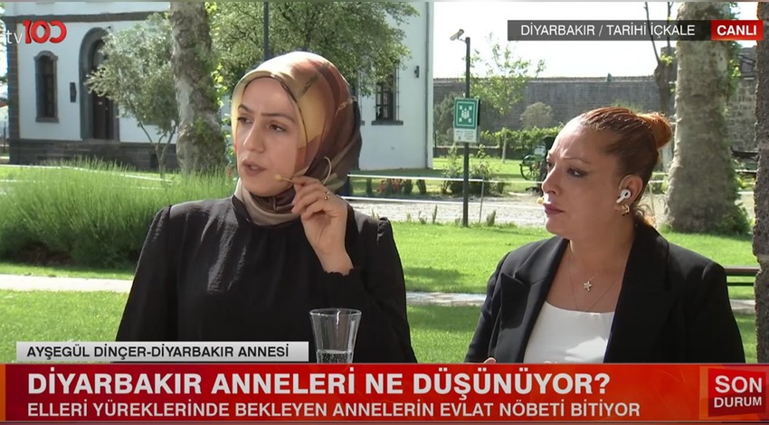 PKK'nın fesih kararı sonrası tv100, Diyarbakır'dan yayın gerçekleştirdi! Diyarbakır annesi Ayşegül Dinçer: "7 yıldır, 'Anneler terörü bitirecek' demiştik, öyle de oldu"
