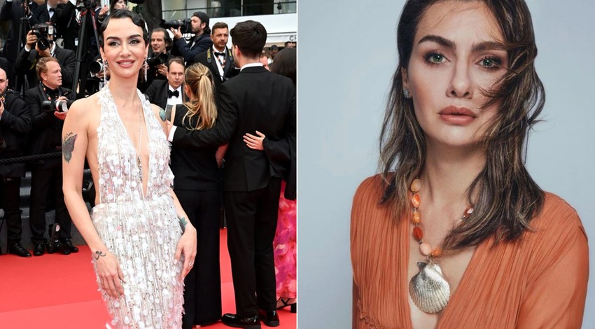 Birce Akalay'ın Cannes çıkarması! Derin göğüs dekolteli elbisesiyle kırmızı halıya damga vurdu