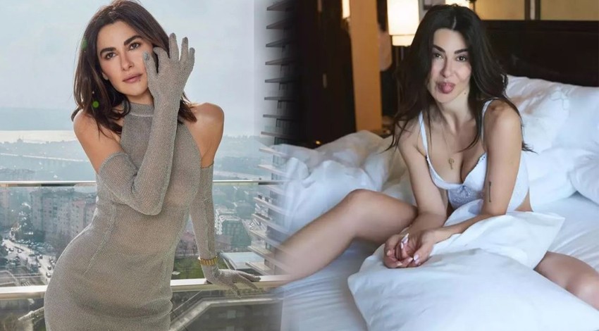 Nesrin Cavadzade'den ortalığı kasıp kavuran paylaşım! İç çamaşırıyla yatakta pozlar verdi! Doğal hali büyük beğeni topladı