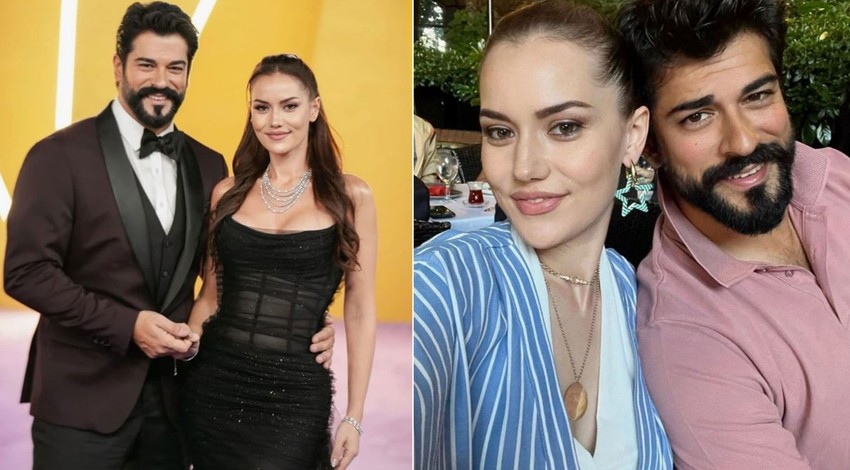 Burak Özçivit'ten romantik paylaşım! Eşi Fahriye Evcen ile aşk dolu pozu büyük beğeni topladı
