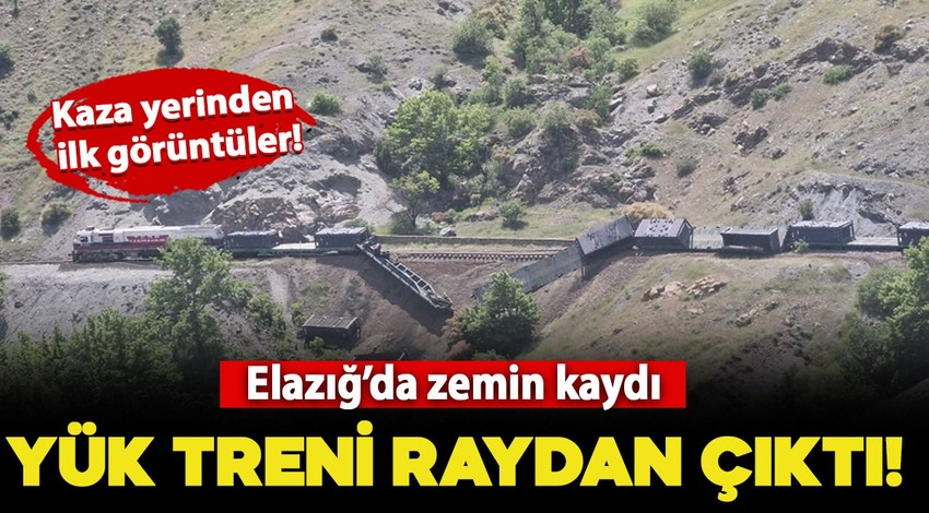 Elazığ’da yük treninin 5 vagonu raydan çıktı! Kaza yerinden ilk görüntüler