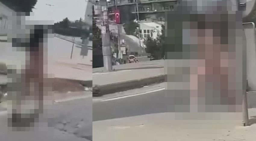 Başakşehir'de tepki çeken görüntü! Sokakta çırılçıplak yürüdü