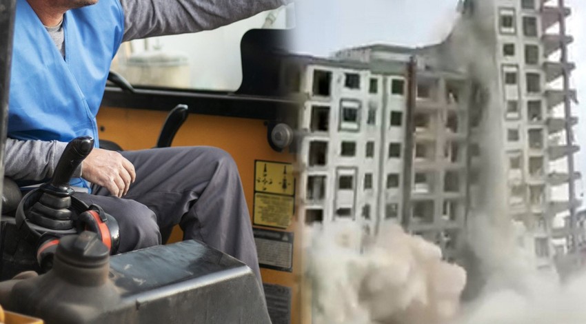 Malatya'da 6 Şubat'tan kalma binanın yıkımına giden iş makinesi operatörü 12 katlı binayı yıkacağı sırada fark ettiği detay sonrası acilen yıkımı durdurdu