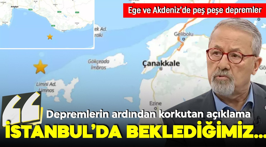Ege ve Akdeniz'de peş peşe depremler! Çanakkale açıklarında deprem!