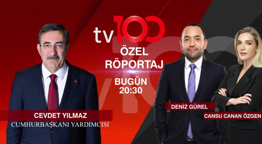 Cumhurbaşkanı Yardımcısı Cevdet Yılmaz, tv100'e konuk oluyor! tv100 Özel Röportaj bu akşam saat 20:30’da