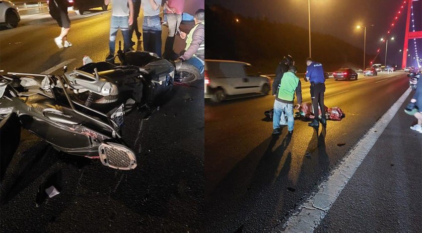 FSM köprüsü girişinde feci motosiklet kazası: O anlar kamerada! Ölü ve yaralılar var